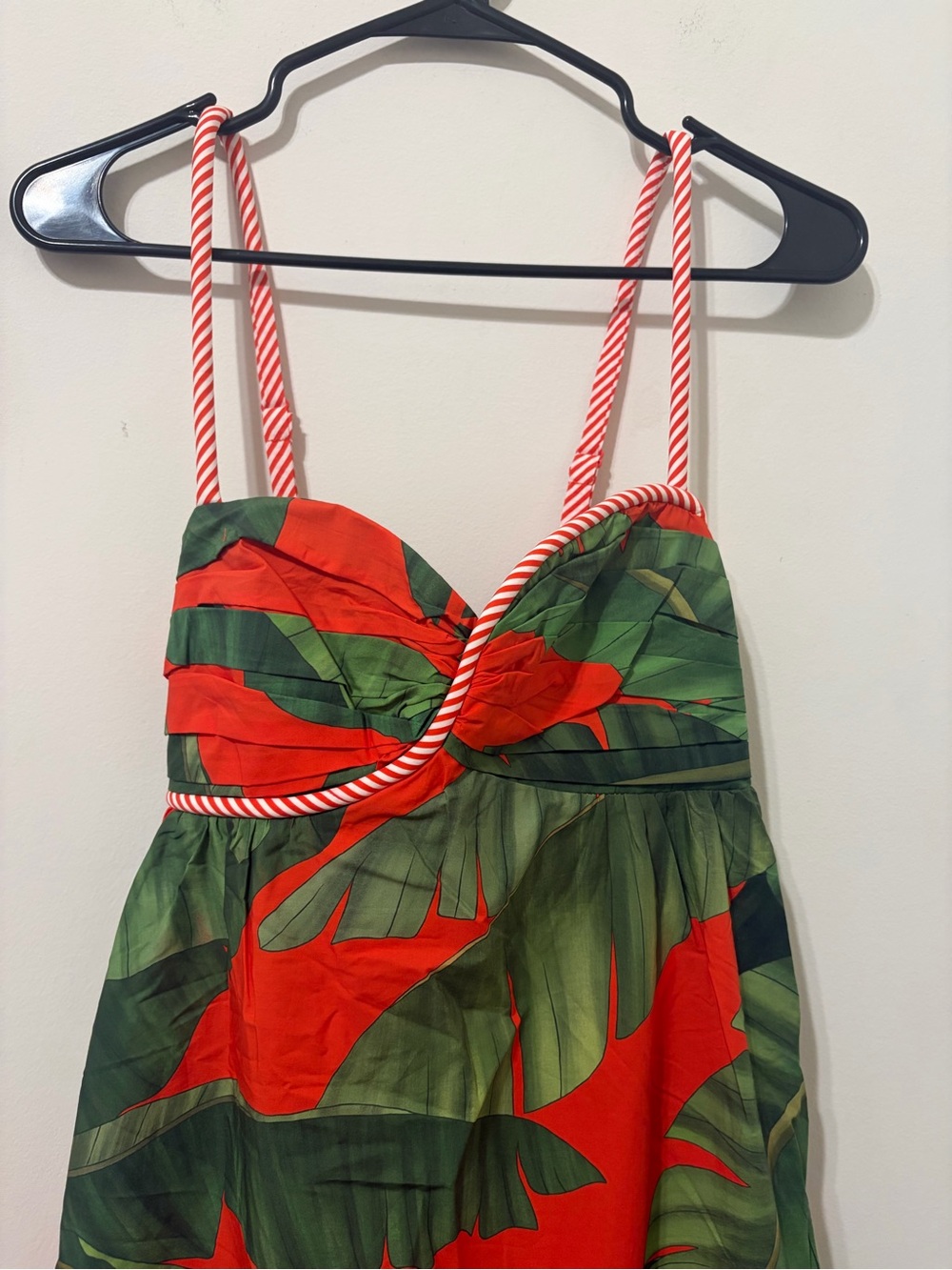 FARM Rio Red and Green Tropical Print Fruit Trolley with Rope Tie Maxi Dress - Picture 7 of 12